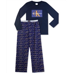 Calvin Klein Big Boys 2-Pc. Logo Fleece Pajamas Set