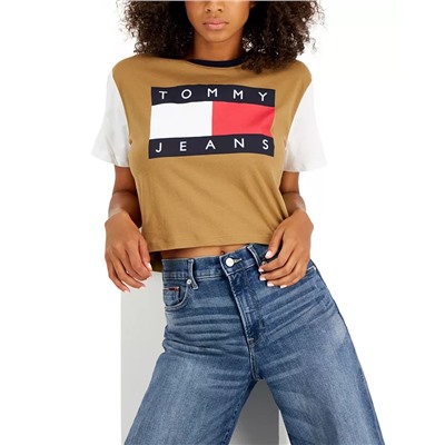 TOMMY JEANS Women's Colorblocked Flag Logo T-Shirt