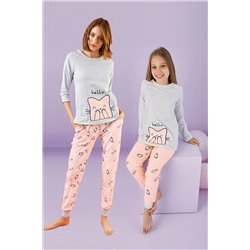 Sevim 124188122 Anne-kız Nakışlı Pijama Takımı