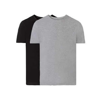 LIVERGY® Herren T-Shirt, 2 Stück, körpernah geschnitten