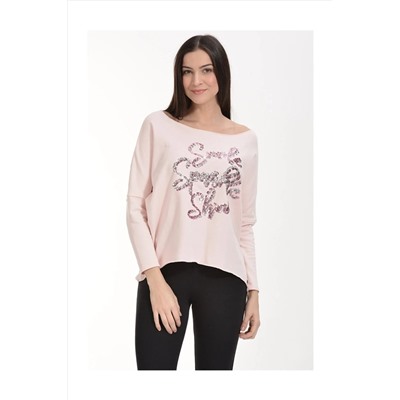 Cotton Candy Pul Işlemeli Sweatshirt - Pembe FD17-SW-01-01