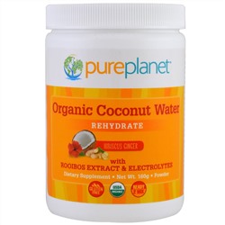 Pure Planet, Органическое кокосовое молоко, восстановленное, гибискус-имбирь, 160 г