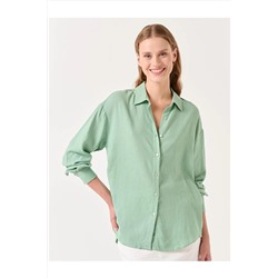 Jimmy Key Açık Yeşil Uzun Kol Gömlek Yaka Rahat Gömlek 23SG011003