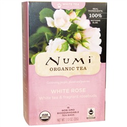 Numi Tea, Organic, White Rose Tea, 16 Tea Bags, 1.13 oz (32 g)