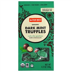 Alter Eco, Органический шоколад, темные мятные трюфели, темный шоколад, 4,2 унции (120 г)