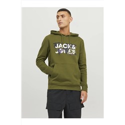 Jack & Jones Logolu Kapüşonlu Sweatshirt - Dust 12240214
