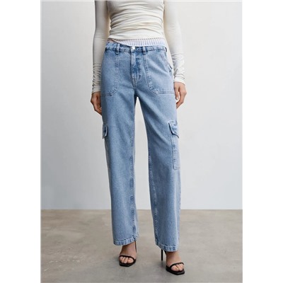 Jeans cargo bolsillos -  Mujer | MANGO OUTLET España