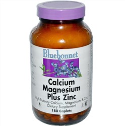 Bluebonnet Nutrition, Кальций, магний + цинк, 180 капсул