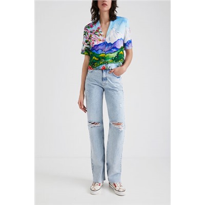 Camisa cropped Monte Fuji