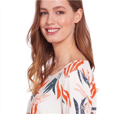 Damen Bluse mit Palmen-Print