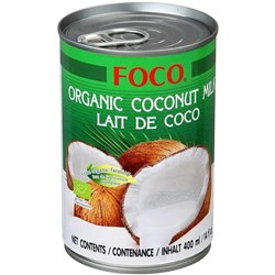 FOCO Оrganic Coconut milk Кокосовое молоко 10-12% 400мл ж/б