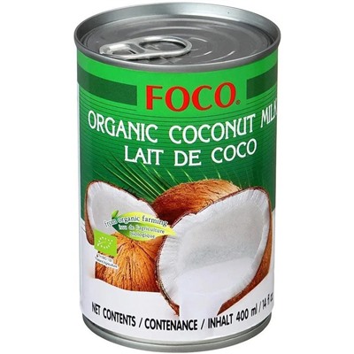 FOCO Оrganic Coconut milk Кокосовое молоко 10-12% 400мл ж/б