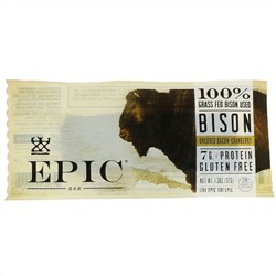 Epic Bar, Bison, Uncured Bacon + Cranberry Bar, 12 Bars, 1.3 oz (37 g) Each