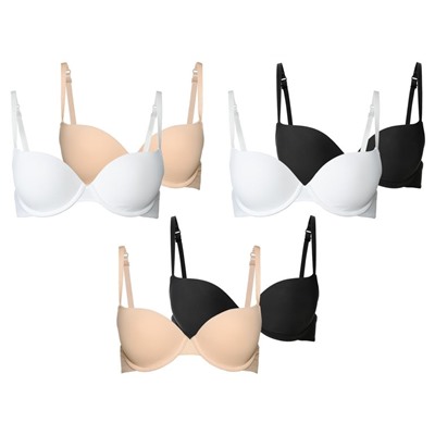 ESMARA® Push-up-BHs Damen, 2 Stück, gepolsterte Cups, mit Elasthan