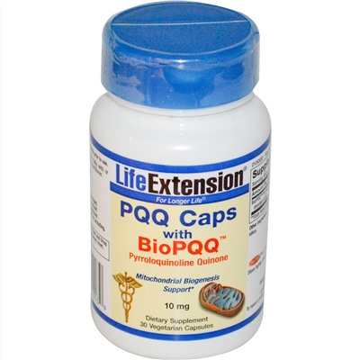 Life Extension, PQQ  Caps with BioPQQ, 10 мг, 30 вегетарианских капсул