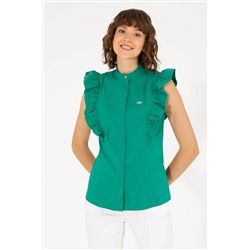 Kadın Yeşil Kısa Kollu Gömlek