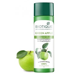 BIOTIQUE Green Apple Shine &amp; Gloss Shampoo with Conditioner Шампунь-кондиционер для волос "Сияние и блеск" с экстрактом зелёного яблока 190мл