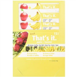That's It, Фруктовые батончики, яблоки + бананы, 12 батончиков, 1,2 унции (420 г) каждый