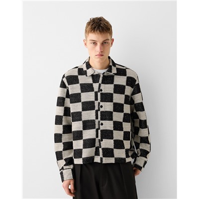 Long sleeve checkered print shirt