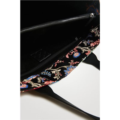 Bolso shopping bag jacquard floral