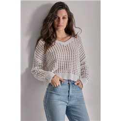 OPEN STITCH POINTELLE SWEATER