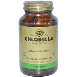 Solgar, Хлорелла, (нарушенные клеточные стенки), 100 растительных капсул