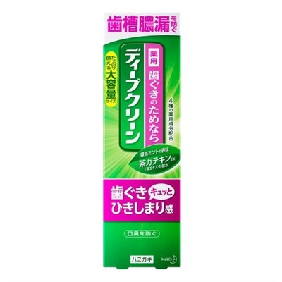 KAO DEEP CLEAN Профилактическая зубная паста с фтором и катехином чая, ар. зеленого чая и мяты  160 гр