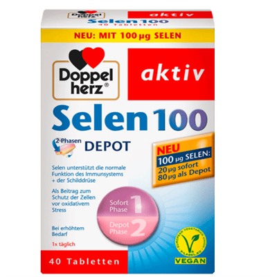 Selen 100 Depot Tabletten 40 St., 30,4 g