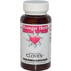 Kroeger Herb Co, Свежая молотая гвоздика, 100 вегетарианских капсул