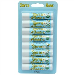 Sierra Bees, Органические бальзамы для губ, без ароматизаторов, 8 штук, каждый по 0,15 унции (4,25 г)