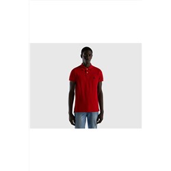 United Colors of Benetton Erkek Kırmızı Slim Fit Kısa Kollu Polo Tshirt Kırmızı 123P3089J3178