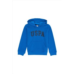 Çocuk Kobalt Mavi Basic Kapüşonlu Sweatshirt