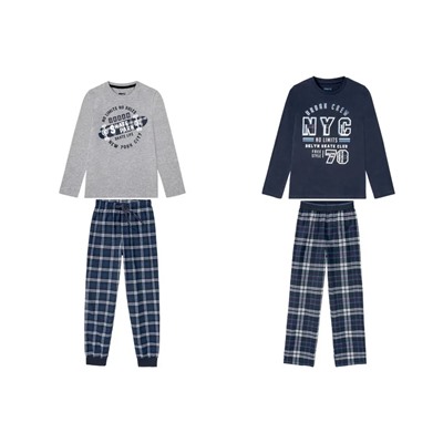 PEPPERTS® Pyjama Wirk / Flanell Jungen, mit coolem Print