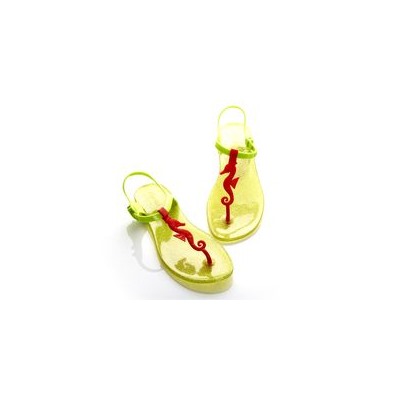 Сандалии Zhoelala Seahorse (салатовый с шиммером+красный+салатовый)/ Zhoelala Seahorse (light green shimmer+red+light green)