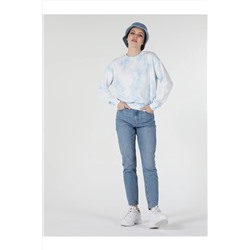 Colin’s Regular Fit Batik Desenli Mavi Kadın Sweatshirt .CL1052451_Q1.V1_BLE