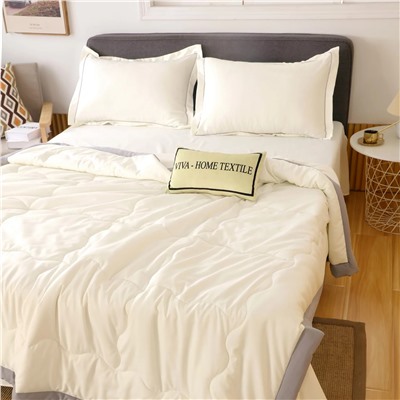 Комплект постельного белья Однотонный Сатин с Одеялом (простынь на резинке) FBR007