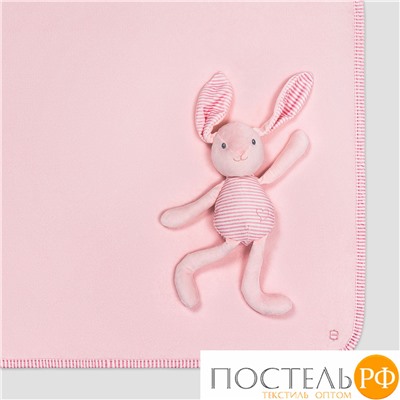 Togas Плед с игрушкой Зайка, 90х75 см, розово-белый, 2пр.