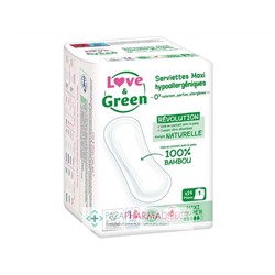 Love&Green Serviettes Maxi Hypoallergéniques - Révolution - Maxi Super x14