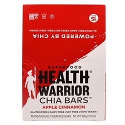 Health Warrior, Inc., Батончик чиа, яблоко корица, 15 батончиков — (25 г) каждый