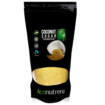 ECONUTRENA Organiс Coconut sugar Кокосовый сахар светлый дой-пак 250г