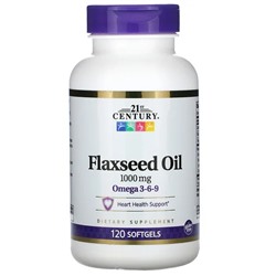 21st Century, Flaxseed Oil, 1000 mg, 120 Softgels
