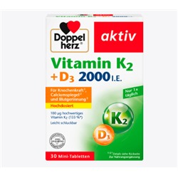 Vitamin K2 + D3 2000 I.E. Tabletten 30 St, 13,1 g