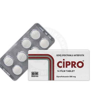 CiPRO GENİŞ SPEKTRUMLU ANTİBiYotik 14 FİLM TABLET Siprofloksasin 500 mg