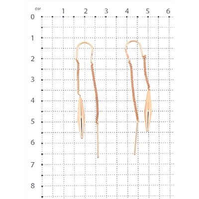 Серьги-продёвки из золочёного серебра 925 пробы п7-678з