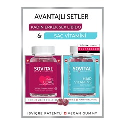 SOVITAL Hair Saç Vitamini & Make Love İstek, Uyum, Enerji, Güç Isviçre Patentli Gummy SOVITALAVANTAJLI10