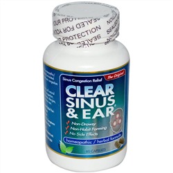 Clear Products, Средство для устранения заложенности пазух носа и ушей, 60 капсул