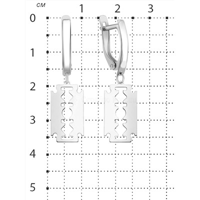 Серьги из серебра родированные - Лезвия 925 пробы 520-10-96р
