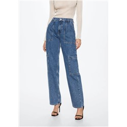 Jeans cargo pinzas -  Mujer | MANGO OUTLET España