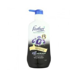 Шампунь с мотыльковым горошком для блеска темных волос Feather 480 мл / Feather Nature Clean & Care Black & Shine Shampoo 480 ml