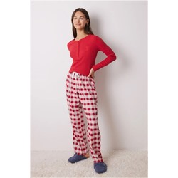 Pantalón pijama cuadros rojo